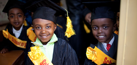 kids on graduation day